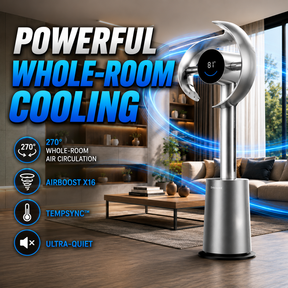 Vacora M10 Bladeless Tower Fan