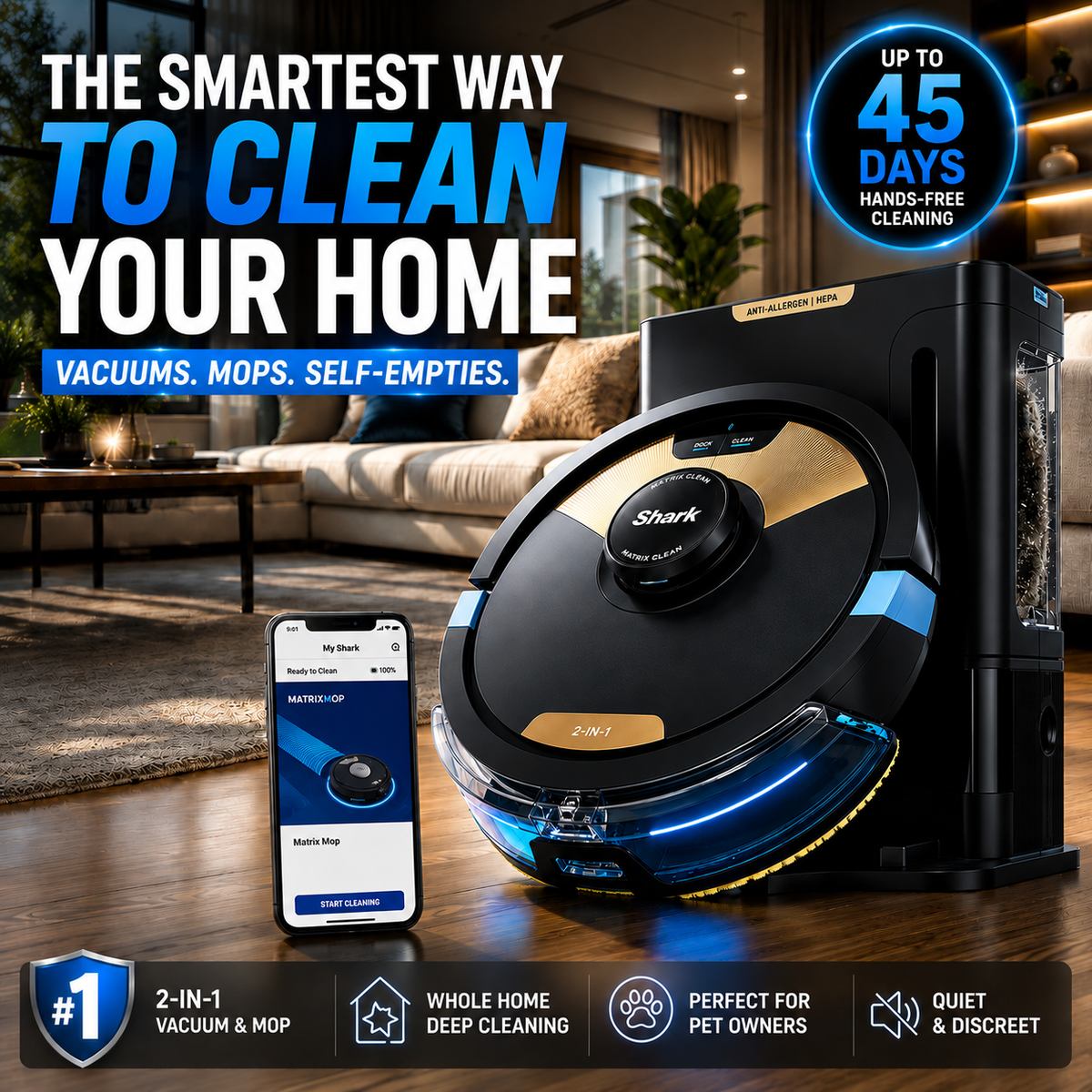 Vacora Matrix Plus 2-In-1 Robot