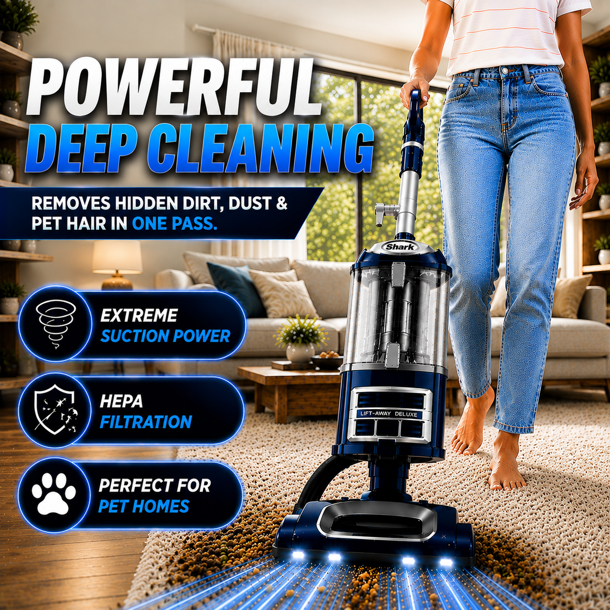 Vacora Lift-Away Deluxe Upright Vacuum