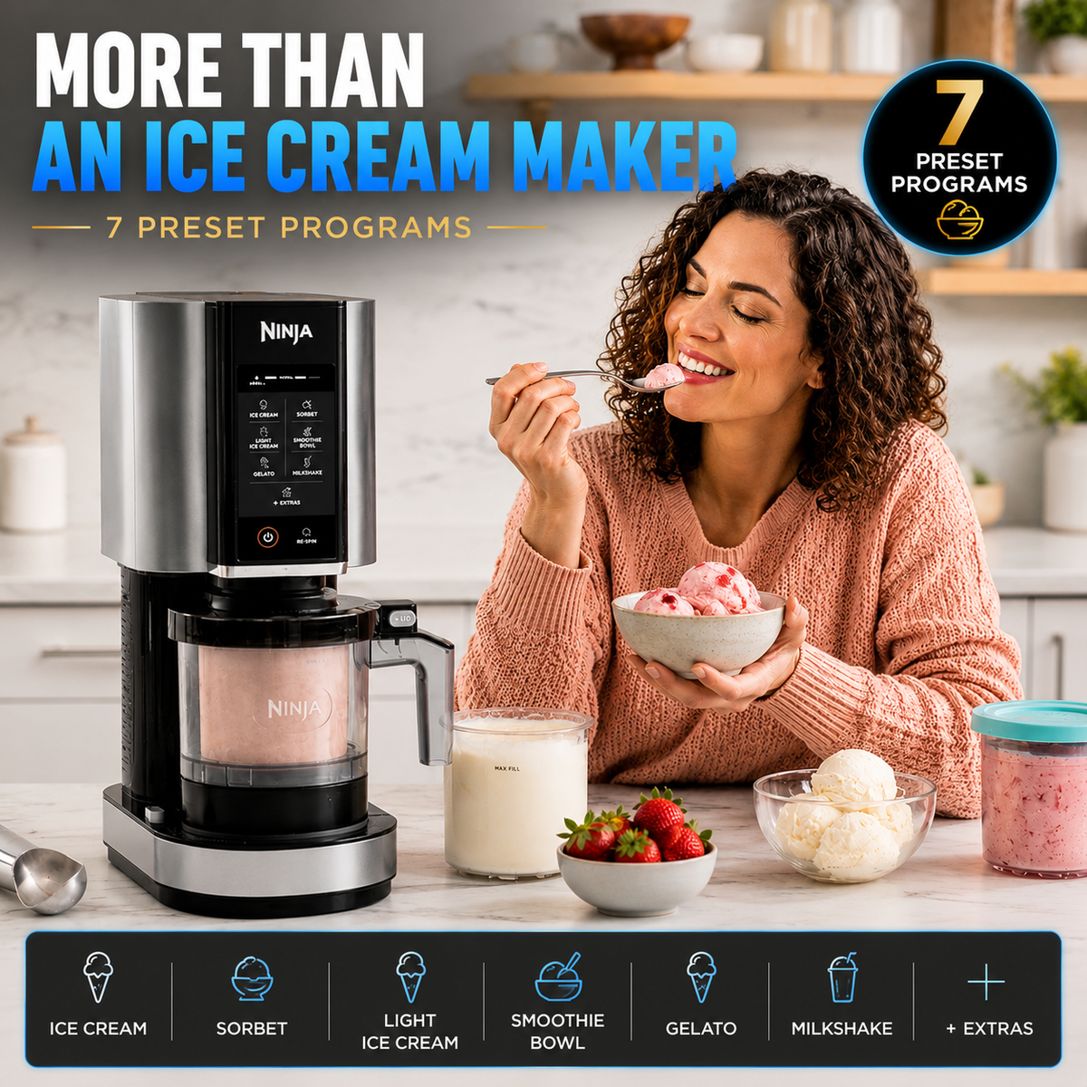 Vacora CREAMI 7-in-1 Ice Cream Maker