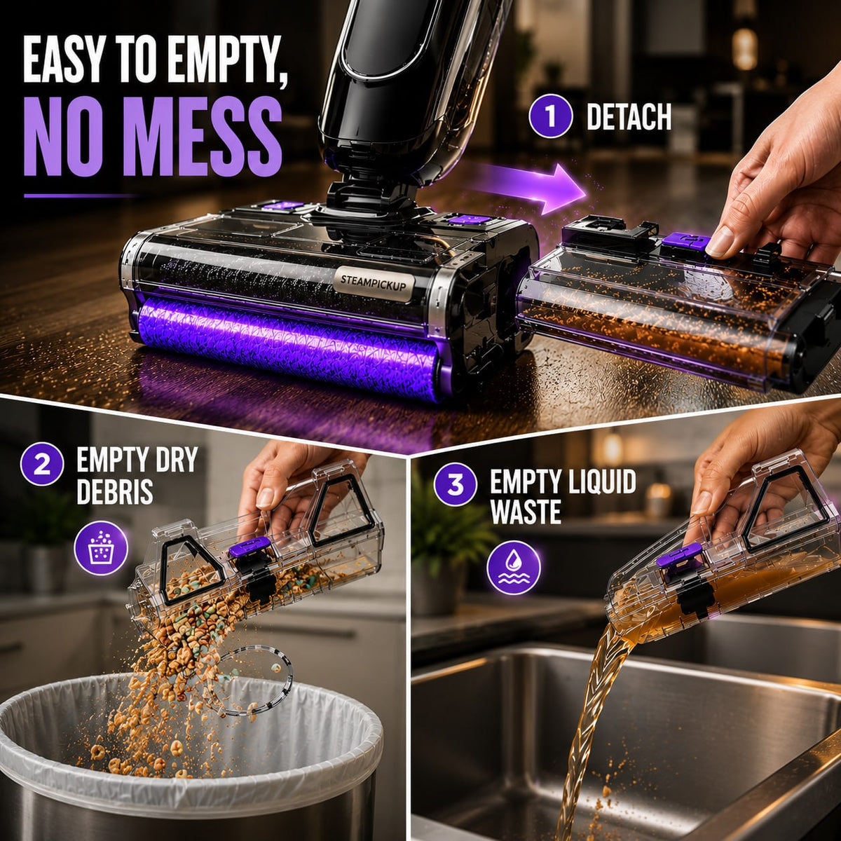 Vacora SteamSweep Pro 3-in-1 Floor Cleaner